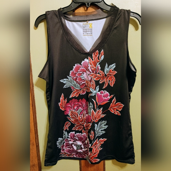 Rare YMX by Yellowman MadKool Floral Tank w/ Chiffon Neckline – Size M/L - Picture 2 of 7
